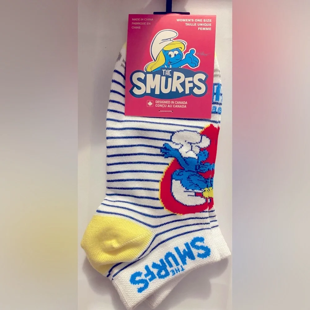 🔴Fun Novelty Socks Featuring Smurfs Movie